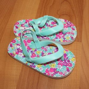 NEW Carter's Girl 5/6 Floral Jelly Strap Flip Flop
